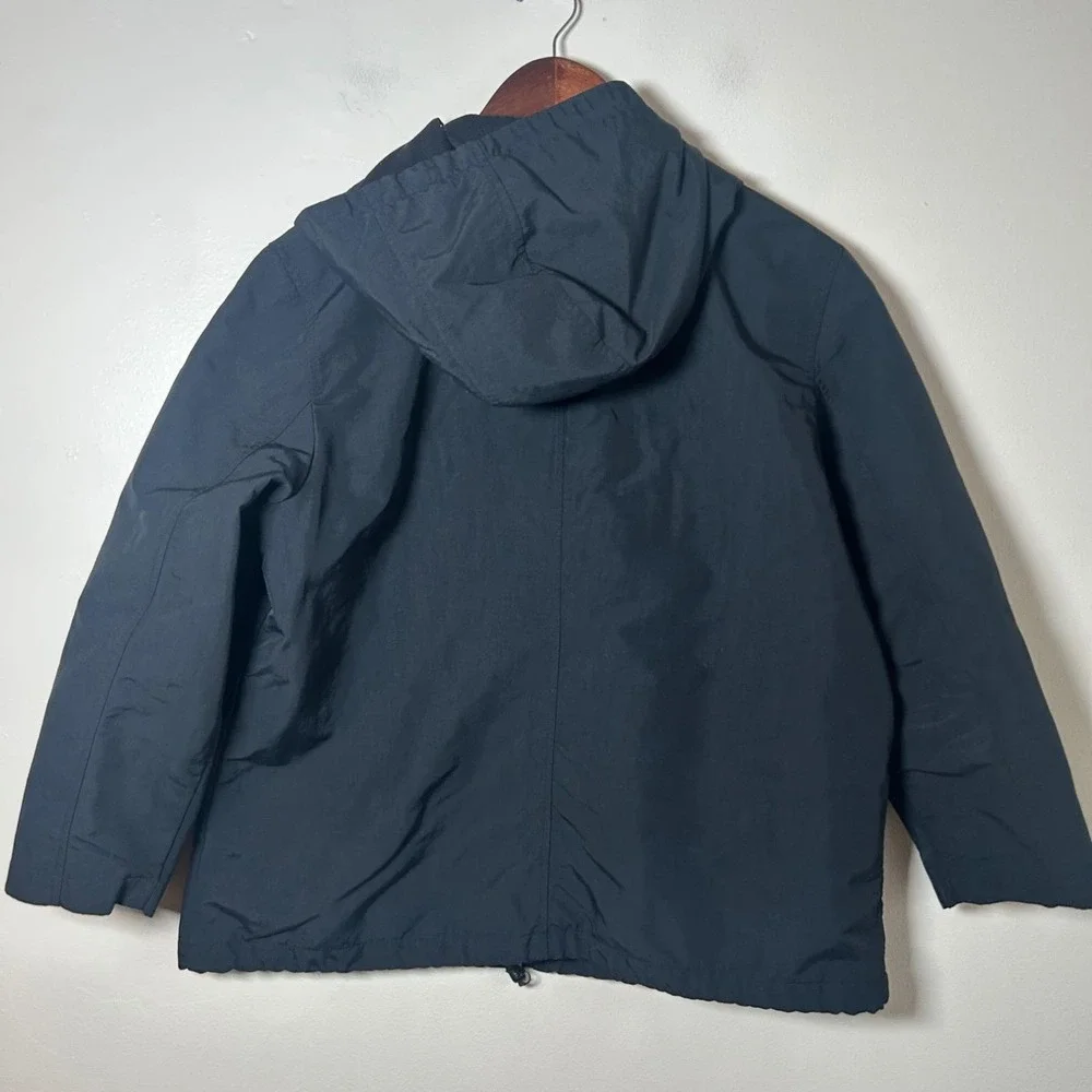 VINTAGE GAP Women‎ Black Hooded Zip Up Jacket Lightweight Parka Size L